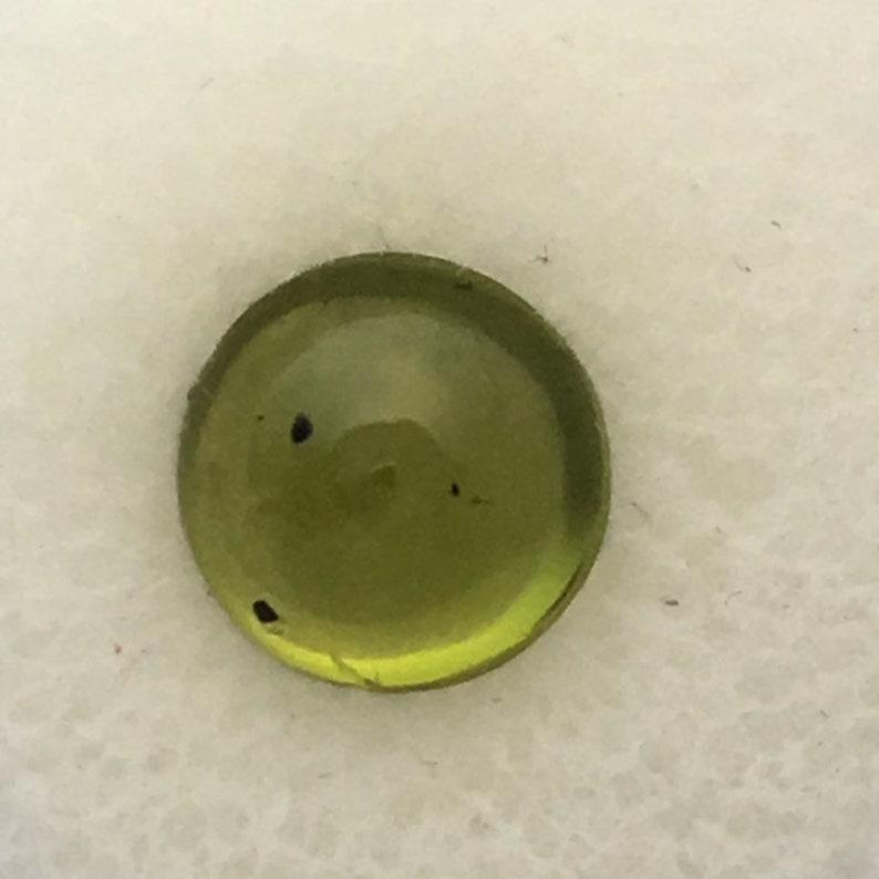 Round Peridot Cabochon Loose Stone, 9 mm Round, Weighs 3.07 ct. S15 画像 7