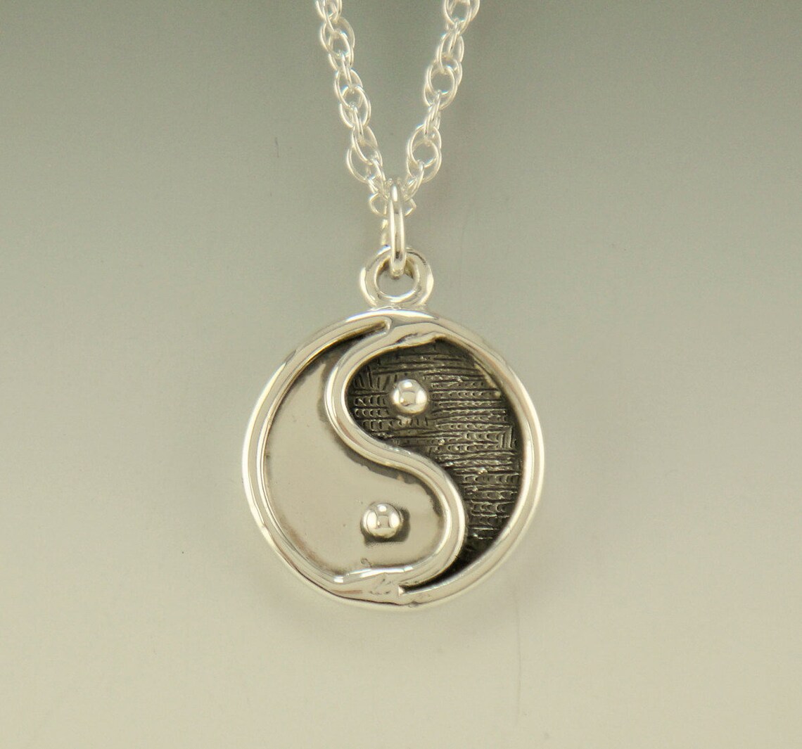 Silver Yin and Yang Necklace/ Yin Yang Pendant/ Yin Yang Etsy