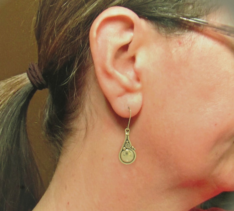 Boucles d'oreilles bombées uniques en or 14 carats, boucles d'oreilles artisanales uniques en leur genre fabriquées aux États-Unis avec livraison nationale gratuite image 6