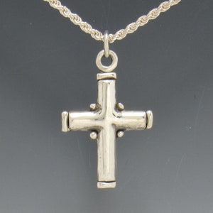 Plain Sterling Silver Cross with 18 Chain, Handmade One-of-a-Kind Artisan Cross Made in the USA with Free Domestic Shipping. image 1