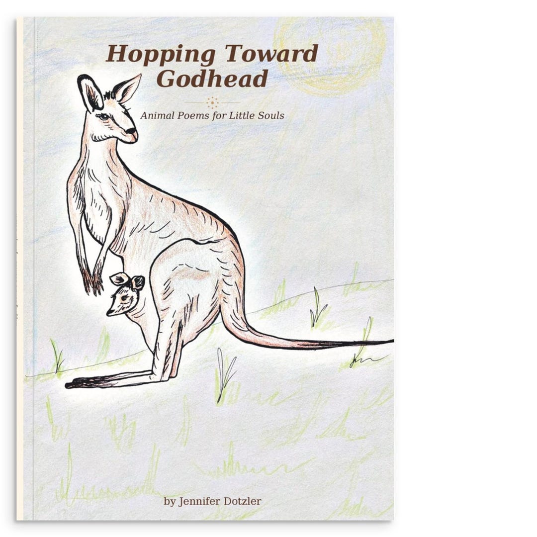 Hopping Toward Godhead — hand-illustrated children's poetry book cover