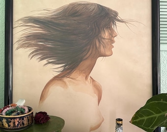 Divine Feminine Bliss Wall Art Print | Goddess Portrait | Sacred Feminine Art