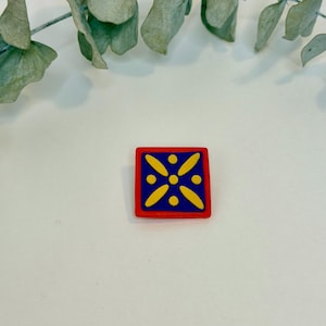 Derafsh Kaviani Pin, Persian Heritage Badge, Handmade Clay