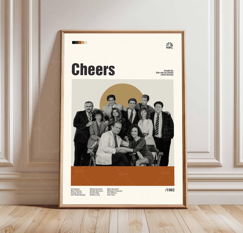 Cheers TV Series Poster, Mid-century Modern Retro Art (digital Download ...