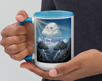 Taza "Levántate por encima de las nubes" / Taza de café con afirmación caprichosa / Regalo con vibras positivas