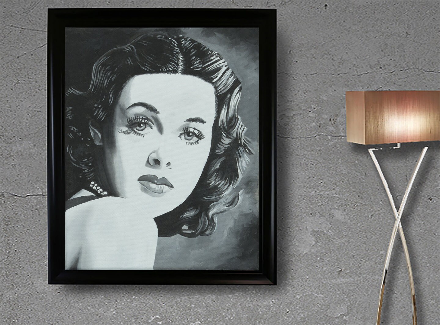 Hedy Lamarr Art Print of Painting Hollywood Starlets Etsy