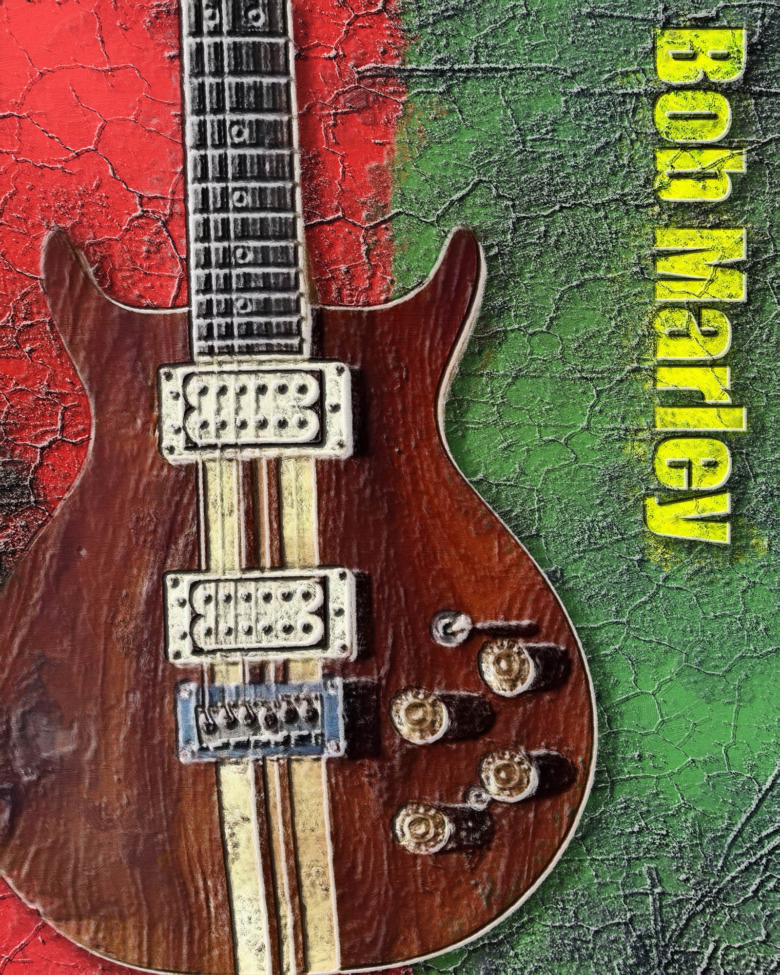 Bob Marley's Washburn Hawk Guitar Iconic Rasta Music Etsy