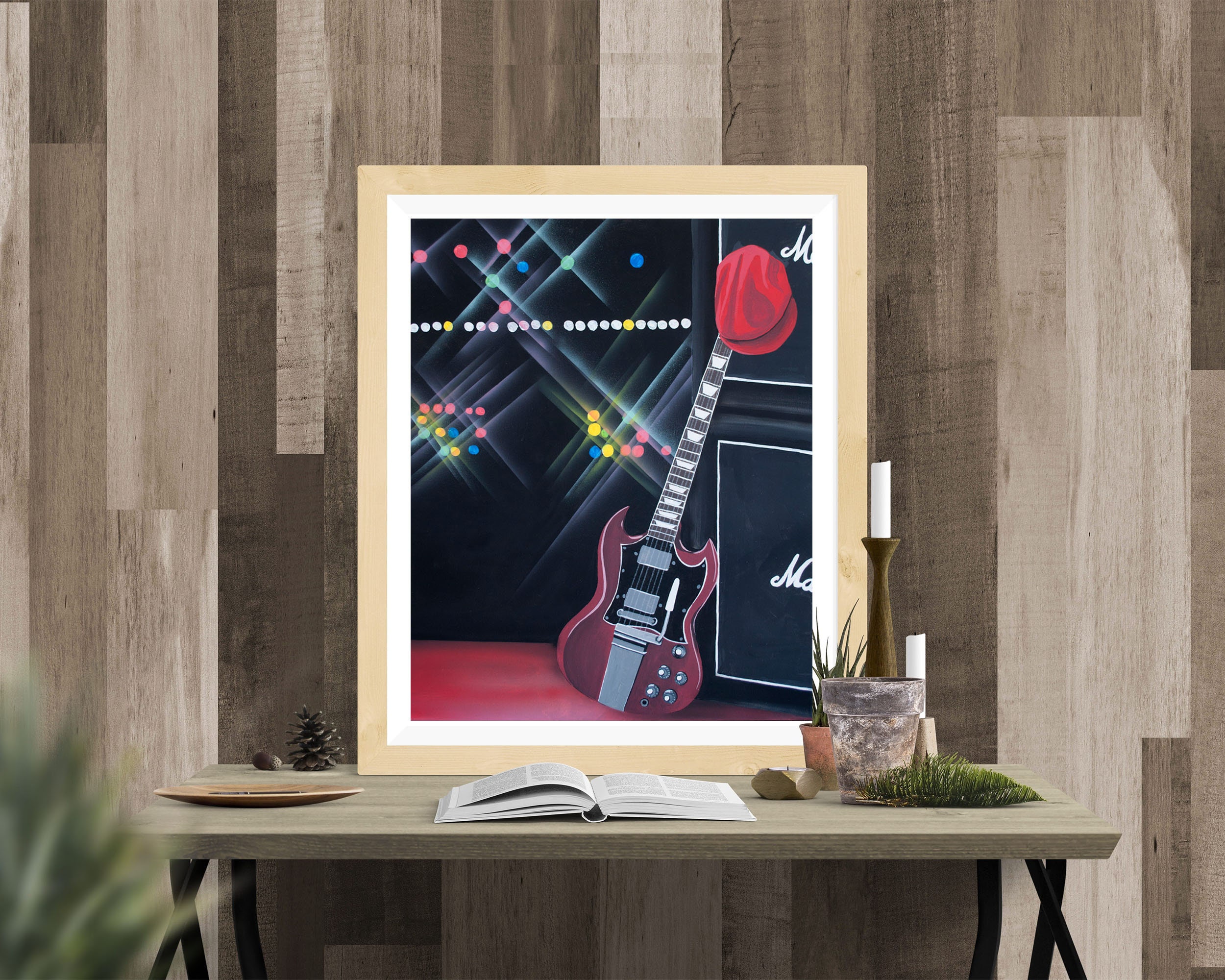 Angus Young of AC/DC, 1960 Vintage Red Gibson SG, Marshall Stack ...