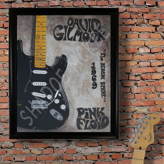 Art Art Posters David Gilmour Stratocaster Guitar Specs Black Strat