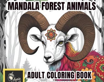Libro para colorear Mandalas de animales del bosque / 100 diseños únicos, arte antiestrés