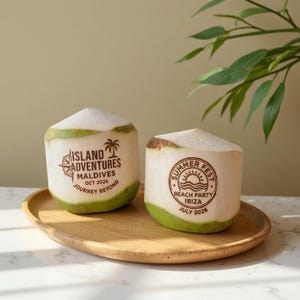 Hierro para marcar cocos personalizado, molde eléctrico de latón para bodas en la playa, sello de marca personalizado para alimentos, madera y cuero, sello con logotipo personalizado