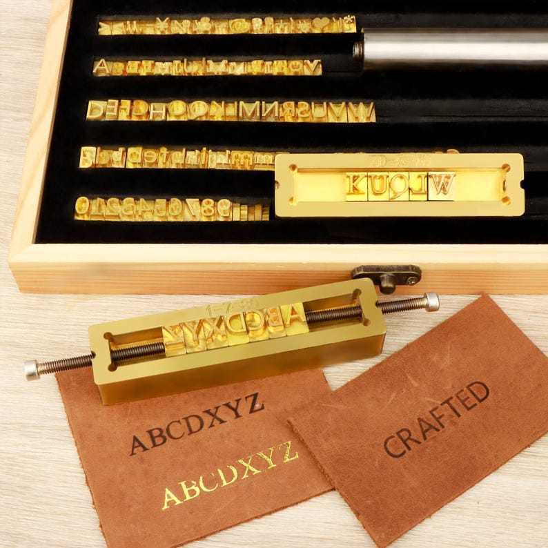 Custom Brass Alphabet Stamp for Leather Branding,Hot Foil Stamping Type Set,Leather Craft Tools,Letter Stamp for Embossing,Personalized Gift image 10