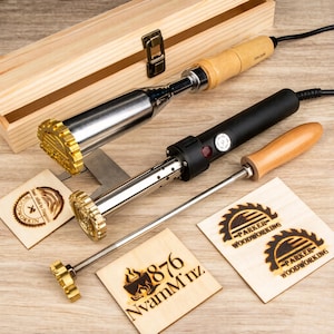 Custom Branding Iron for Wood, Personalized Brass Wood Branding Stamp, Woodworking Tool, Makers Mark Custom Stamp, Gift for Woodworker