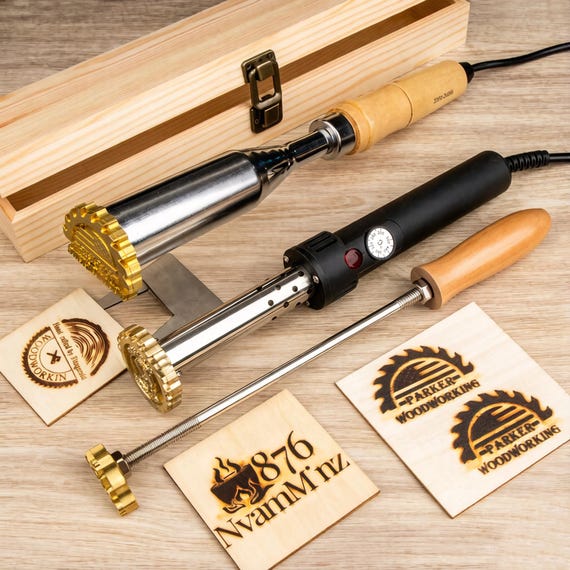 Custom Branding Iron for Wood, Personalized Brass Wood Branding Stamp, Woodworking Tool, Makers Mark Custom Stamp, Gift for Woodworker