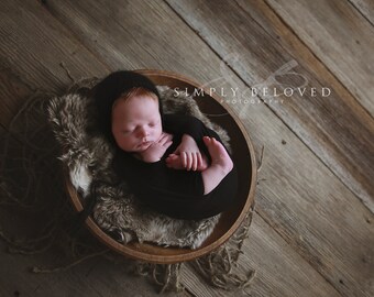 Newborn Stretch Wrap Black Jersey Posing Backdrop and Swaddle Wrap Baby Boy Girl Photo Prop