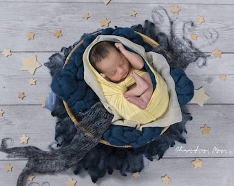 Newborn Jersey Stretch Wrap Light Lemon Yellow Photo Prop Swaddle Wrap Baby Girl Boy Optional Backdrop Background Posing