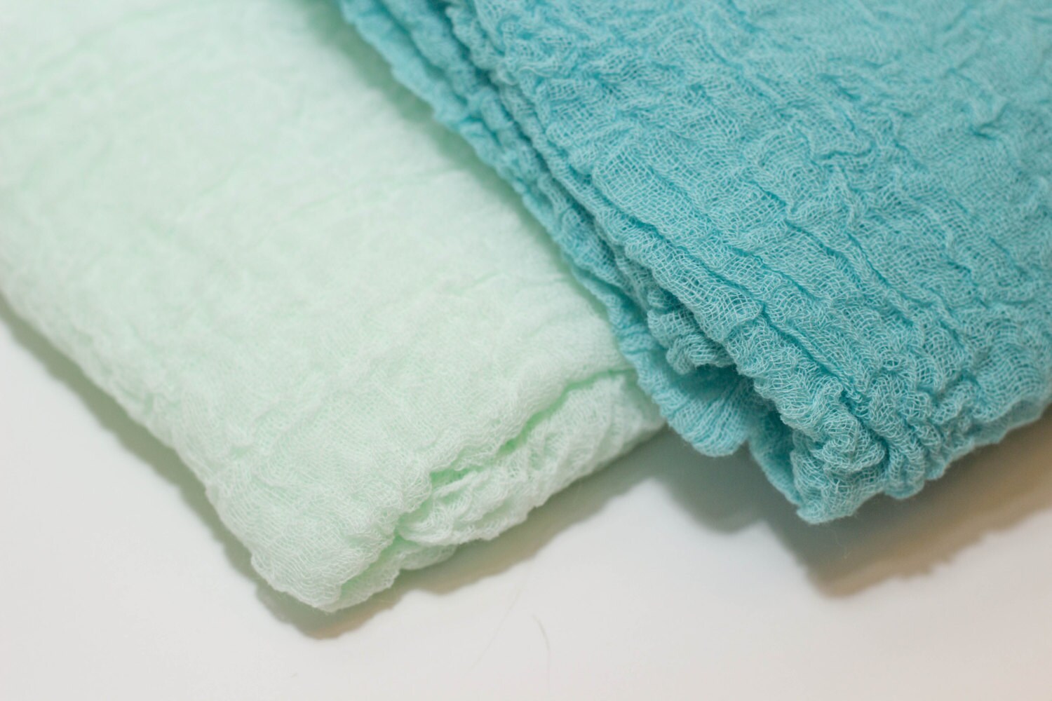 HandDyed Premium Cheesecloth Swaddle Wraps Mint Green and Sea Etsy