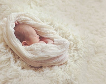 SALE!! Hand-Dyed Cheesecloth Wrap--Premium Hand-Dyed Cheesecloth Baby Wrap Basket Stuffer Photo Prop in Soft Ivory Cream Creme