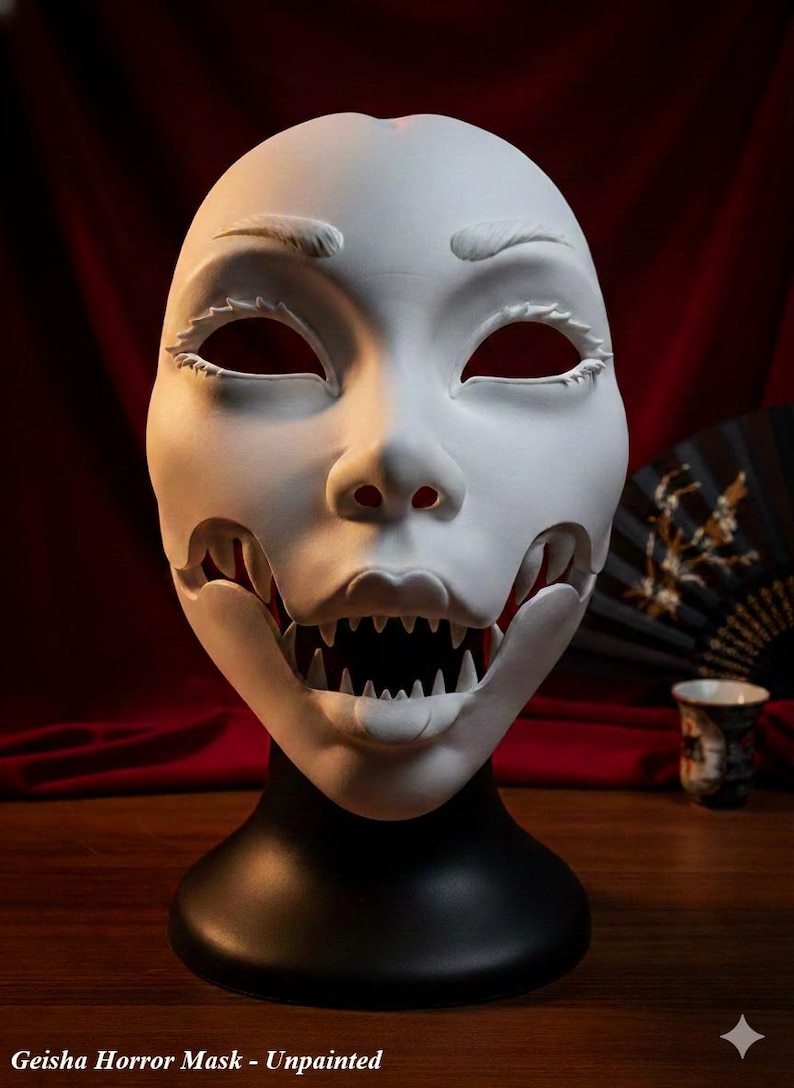 Geisha Masquerade Horror Mask (Movable Jaw) image 1