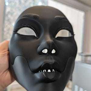 Geisha Masquerade Horror Mask (Movable Jaw) Black
