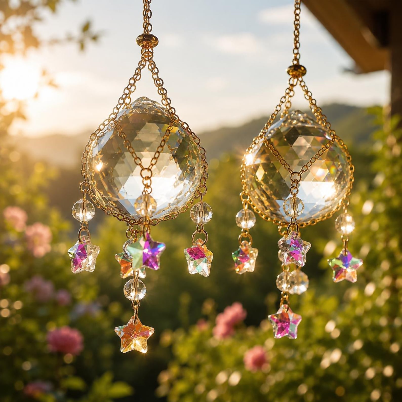 Crystal Ball Suncatcher, Hanging Crystal Sun Catcher, Rainbow Maker ...