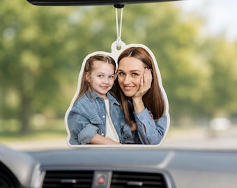 Deodorante per auto personalizzato con foto di famiglia, deodorante per auto personalizzato mamma figlia, ciondolo per auto con foto di bambino, regalo per mamma e nonna
