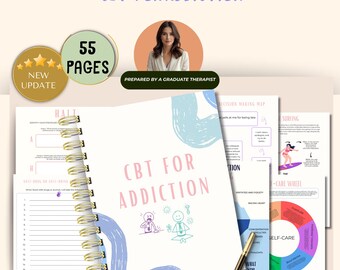 CBT for Addiction Worksheets, Sobriety Planner, Relapse Prevention Plan, Addiction Recovery for Adults, Substance Use Counselor, Trauma DBT