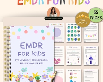 EMDR Therapy Workbook for Kids | Printable Therapy Activities PDF & PNG | Emotional Regulation Mindfulness, Trauma Healing for Children