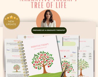 Narrative Therapy Life worksheet , Tree of Life worksheets, Trauma therapy Worksheets, anxiety worksheet, psychology resources, EMDR