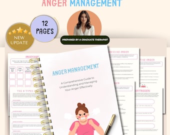 Anger management : CBT  workbook, therapy worksheets, calming strategies, Self control, Emotional regulation, coping skills, SEL, self-help
