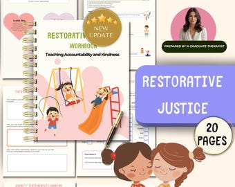 Restorative Justice Kids Workbook, Coping skills, Social Workers, Positive Communication, Psychologists, SEL, Apology, Goal Setting