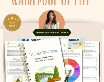Whirlpool rouwverwerking, werkbladen therapie en counseling, stadia van rouw, rouw- en verliesdagboek, verhalende therapie, werkbladen counseling