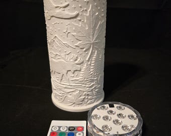 Rustic Woodland Up North LED Lantern Version 3 with LED Light Puck included