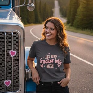 in my trucker wife era women’s tee shirt t-shirt truck drivers wife blue collar wife wifey tee graphic t shirt graphic tee women’s peterbilt