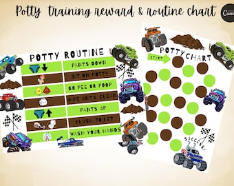 Tabla de entrenamiento para ir al baño de Monster Truck Jam: Descarga digital (PDF)