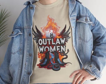 Outlaw Women Graphic Tee: Biker Rocker Southern Western Shirt