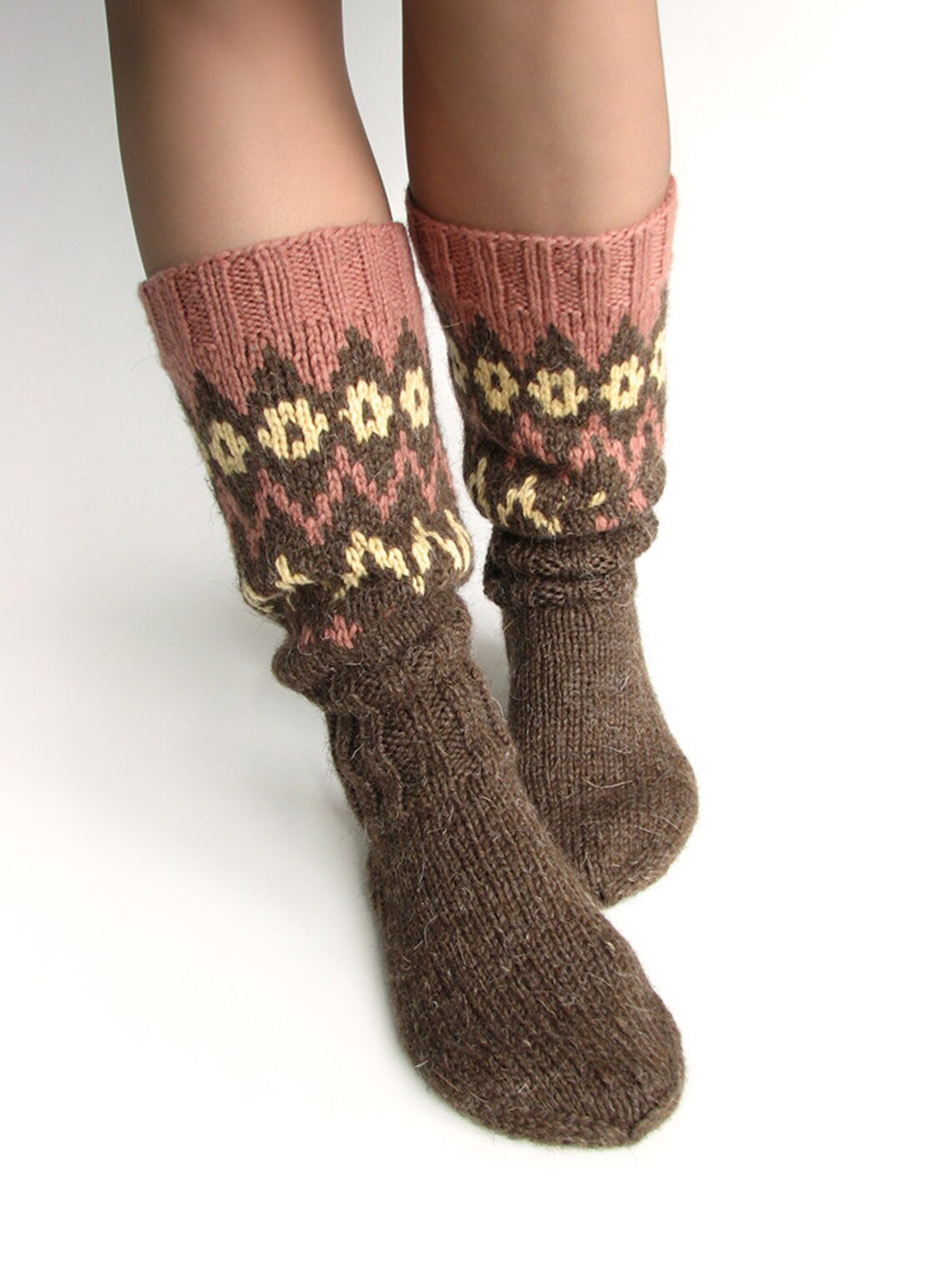 Knee high warm winter 100 wool socks Christmas stockings Etsy