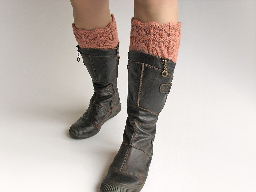 Hand Knitted Openwork Boot Cuffs Boot Toppers Leg Warmers - Etsy