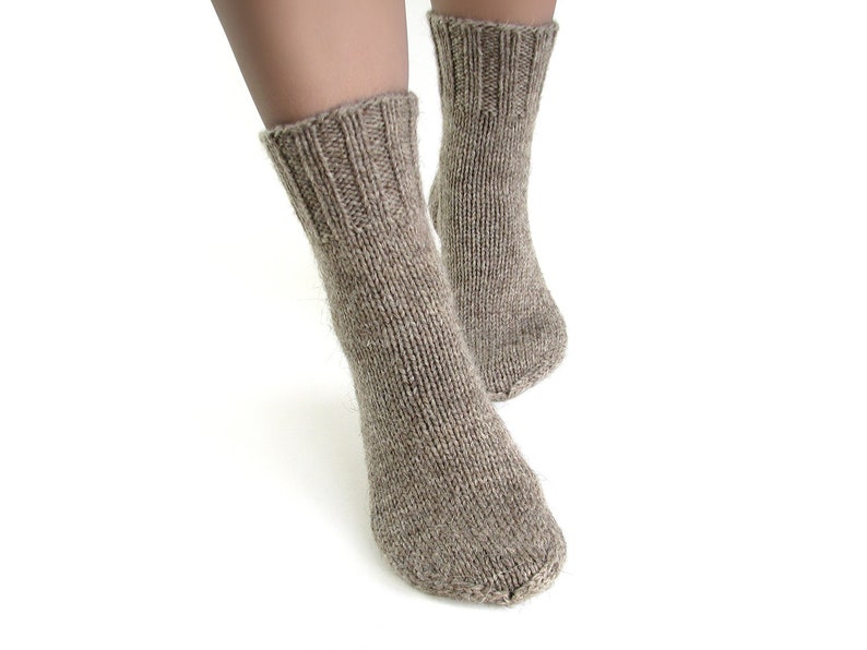 100% Wool warm women slipper socks Hand knitted organic | Etsy