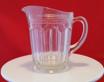 Rare...Miniature Heavy Glass Fluted Pitcher