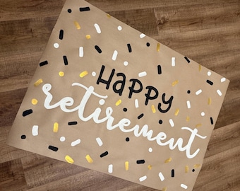 Hand-Painted Retirement Banner, Happy Retirement Party Decor