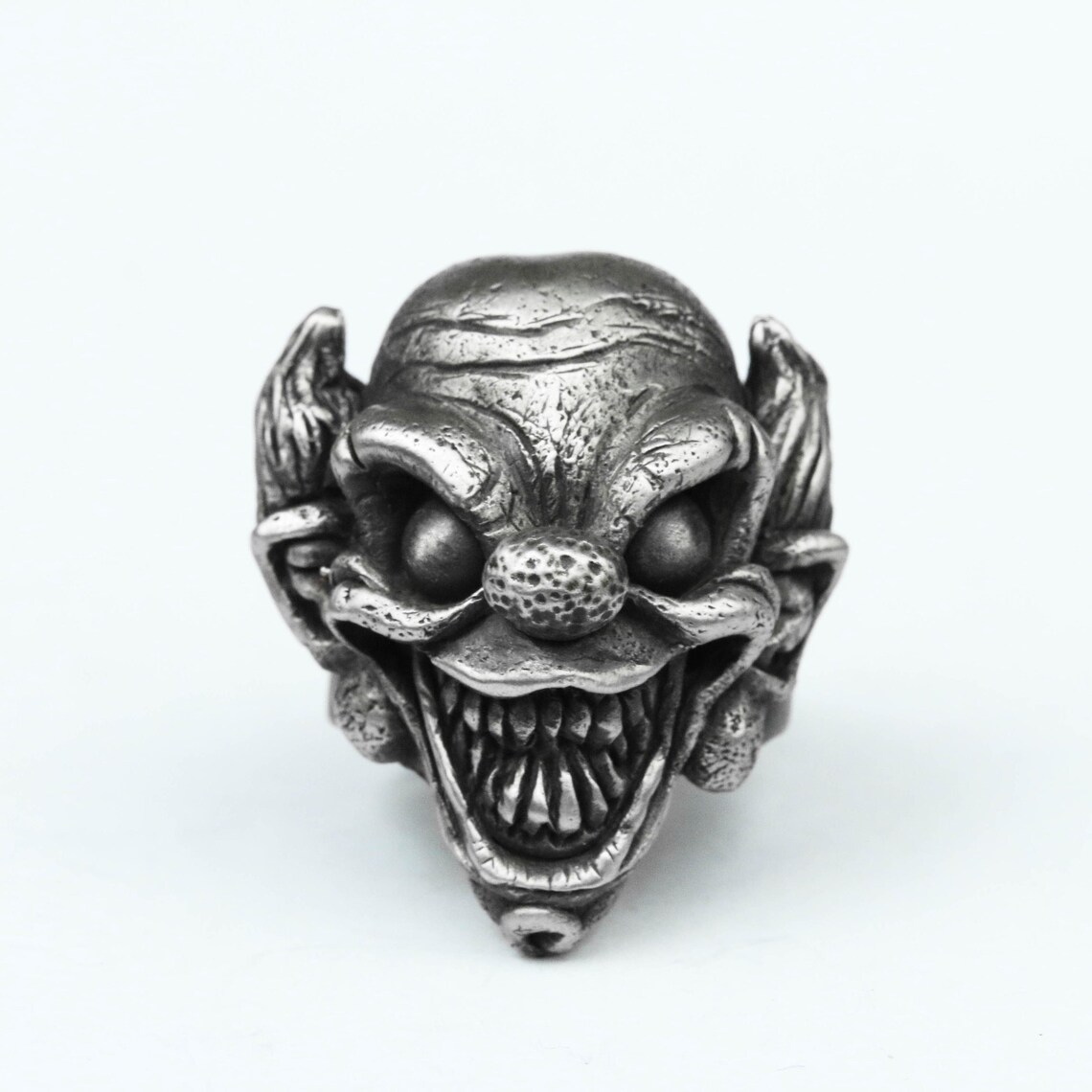 Evil Clown Smiling Ring, Creepy Clown Face Sterling Silver Pendant ...