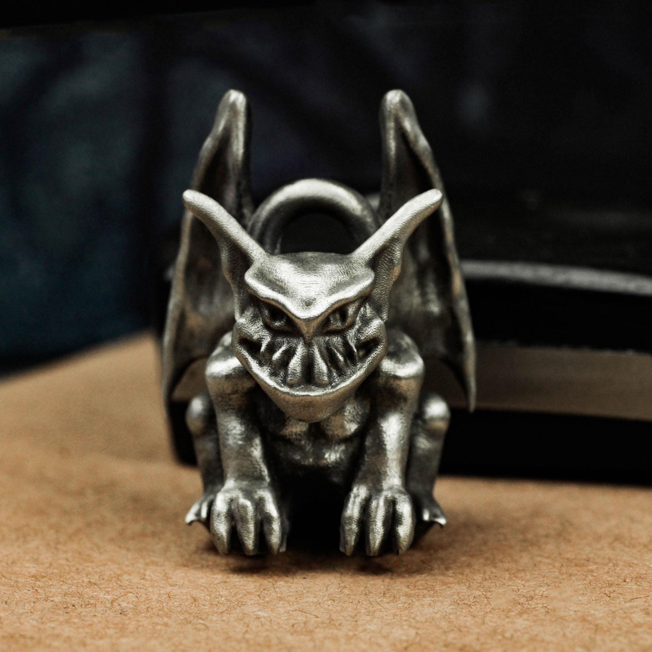 Collana Ciondolo Gargoyle Con Bullone Giadato - Stile Gotico Alchimia N164 - Alchemy Gothic