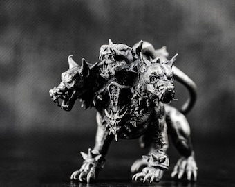 Cerberus Sterling Silver Pendant - Mythical Creature Statue Necklace, High Quality