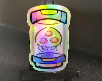 Super Metroid baby Holographic Stickers Retro Art