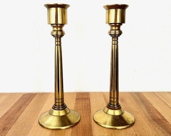 Vintage brass candlestick holders set of 2