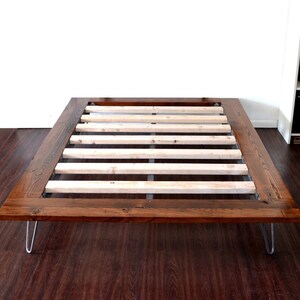 Hairpin Legs King Size Bed Wood Mid, Bed Frame Legs For Hardwood Floors