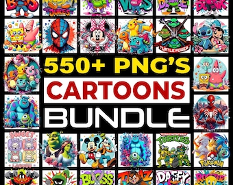 550+ Funny Cartoon Character Png, Retro Cartoon Png, Cartoon SVG, Cartoons Bundle, Retro Svg, Silhouette, Cut Files, Sublimation Design, Png