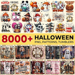 8000+ Halloween Mega Bundle Png, Horror Film Designs, Retro Halloween Png Bundle, Fall Png Bundle, Spooky Vibes Png, Trick Or Treat, Cartoon