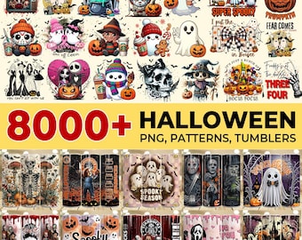 8000+ Halloween Mega Bundle Png, Horror Film Designs, Retro Halloween Png Bundle, Fall Png Bundle, Spooky Vibes Png, Trick Or Treat, Cartoon